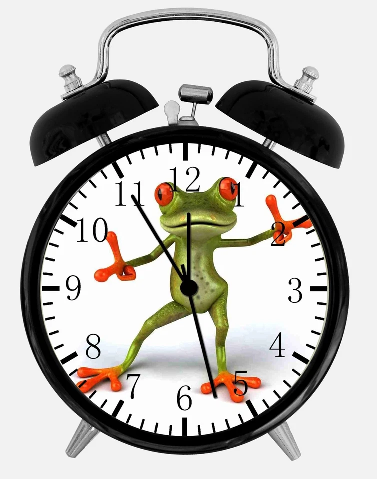 Cute Frog Alarm Desk Clock 3.75" Home or Office Decor E209 Nice For Gift - Image 1 of 1