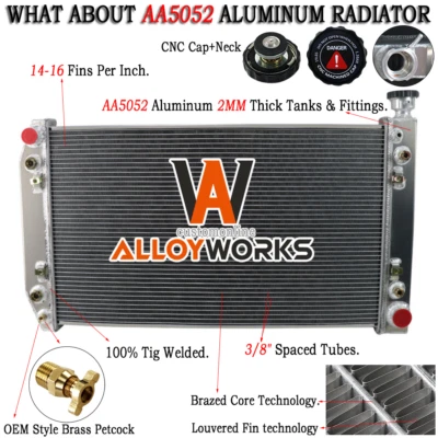 For 1988-1995 1989 1993 Chevy P30 C/K 1500 GMC P3500 Aluminum 4 Row Radiator Foto 1 de 4