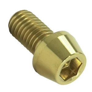 Titan M8x15 Schraube DIN912 konisch gold Innensechskant Ti Bike Tuning  - Bild 1 von 3