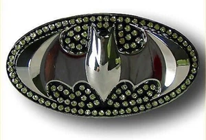 Neu Western Herren Damen Batman Gürtelschnalle schwarz silber Metall Halloween Kostüm - Bild 1 von 5