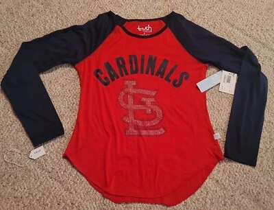 St. Louis Cardinals Women's Shirt Touch Stadium By Alyssa Milano Small Bling NWT - Image 1 of 4