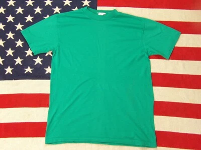 1990s vintage single stitch green t shirt USA Blank plain size M - Image 1 of 4