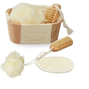 Badeset, klein mit Holzkorb Badezubehör Badaccessoires HTI-Living - Bild 1 von 2
