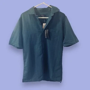 Van Heusen Men’s Textured Relax Fit Button Down Shirt Blue Small (14-14 1/2) NWT - Picture 1 of 7