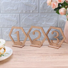 Elegant Hexagon Table Numbers - Set of 10, 1-10 for Wedding Reception Tables