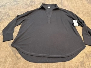 Neu Sonoma Damen grau V-Ausschnitt Kragen Langarm Nachtwäsche Shirt Größe Large - Bild 1 von 6