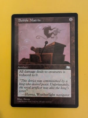 Bubble MAtrix rare artifact Old Vintage. Weatherlight  Magic the Gathering Card. - Image 1 of 4