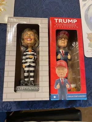 Donald Trump para Presidente - Clinton para Prisión 2016 Bobbleheads - NUEVO en Caja Foto 1 de 4