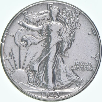 Medio dólar Walking Liberty XF/AU 1943 pulido 90 % plata *8836 Foto 1 de 4
