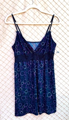 apt. Vestido 9 íntimo talla M para mujer estampado negro cuello en V correa ajustable Foto 1 de 2