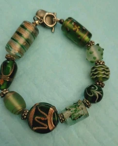 Kunst Glasperlen Armband 8 Zoll - Bild 1 von 7