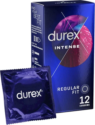 Preservativos Durex Intensos, Preservativos Estimulantes Acanalados y Punteados con Gel Desirex, - Imagen 1 de 4