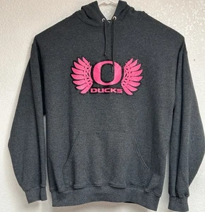 Felpa con cappuccio maglione donna grigio/rosa Oregon Ducks consapevolezza cancro al seno taglia large - Foto 1 di 11