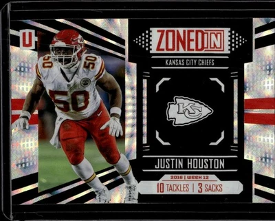 2017 Panini Unparalleled Zoned In #ZI-12 Justin Houston Kansas City Chiefs - Image 1 of 2