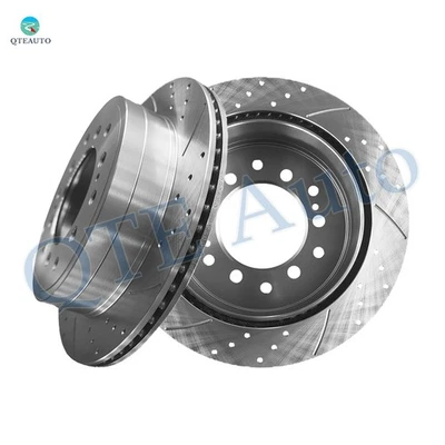 Rotores de disco de freno ranurados perforados traseros de 312 mm para Toyota Sequoia 2001-2007 Foto 1 de 4