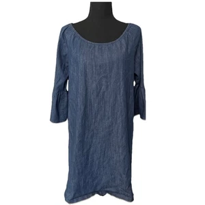 Pomelo Blue Denim Bell Sleeves Shift Dress Size Xl - Picture 1 of 10