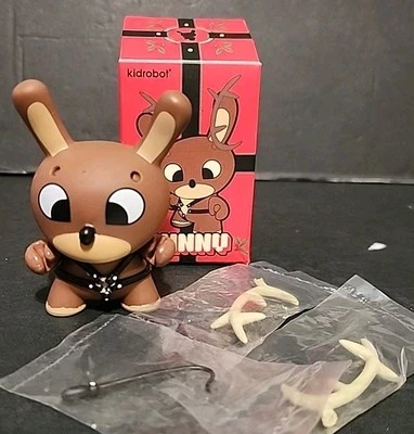 Kidrobot 2008 3" Dunny Naughty Reindeer W/Whip by Chuckboy Holiday Christmas  - Image 1 of 4