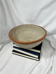 Bennington Pottery Basket Weave Bowl by David Gil 1981 Lattice Tan Vintage VT - Picture 1 of 8