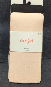 Cat & Jack Youth Girls' Silver & Black Slightly Sheer Tights Size 4-6X NEW - Picture 1 of 1