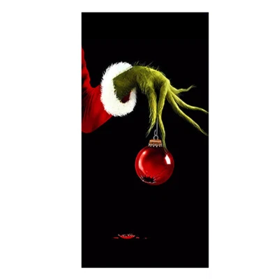 Weihnachtsdekorationen Grinch Xmas Türabdeckung Banner hängend - Bild 1 von 4