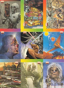 HOJA DE 9 TARJETAS STAR WARS GALAXY SERIE UNO 1 1993 TOPPS SIN CORTAR - Imagen 1 de 2