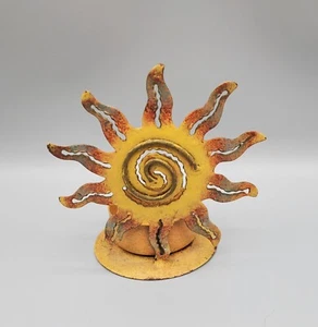 Vintage Votive Candles Holder Sun Shaped Iron Multicolor Great Condition  - Picture 1 of 7