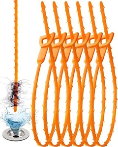 25 Inch Sink Snake Drain Clog Remover Tool,6 Pack Cleaner Hair Clog... - Picture 1 of 7