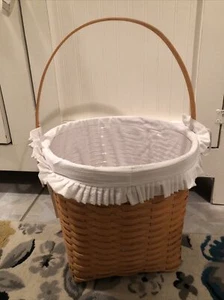 Longaberger Large 13" Measuring Basket with Clear Plastic Protector & Liner Used - Picture 1 of 8