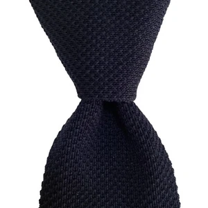LUCIANO BARBERA Men's 100% Cotton SQUARE END Necktie ITALY Luxury SOLID Blue NWT - Picture 1 of 3