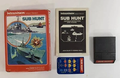 Sub Hunt (Intellivision, 1982) Game Box Manual Overlay - Tested and Working - Image 1 of 4