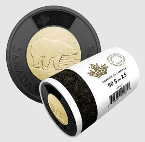 2022 Canada Black Ring Solemn Toonie $2 commemorates Queen FULL ROLL specialwrap Cover
