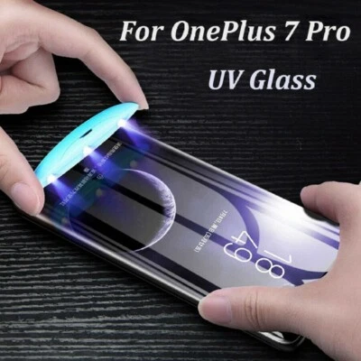 For OnePlus 7/8 Pro UV Liquid Glue Full Protector HD Tempered Glass Screen Film - Image 1 of 4
