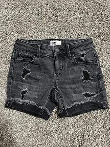 SO Brand Denim Shorts Sz 7 Adj Waist - Picture 1 of 3