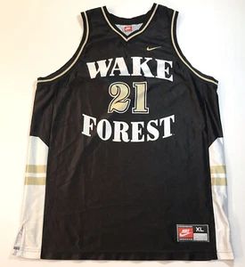 Vintage 90s Nike Mens USA NCAA Wake Forest Demon Deacons 21 Basketball Jersey XL - Picture 1 of 8