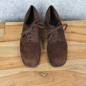 JIL SANDER VINTAGE MUJER ZAPATILLAS ZAPATOS DE CUERO EU 39 / US 8 MARRÓN GAMUZA SQU - Imagen 1 de 9