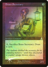 Magic MTG Tradingcard Urza's Destiny 1999 Brass Secretary 128/143 FOIL