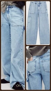 Ex M&S Ladies High Waisted Wide Leg Soft Feel Relaxed 5 Pocket Jeans Sizes 6-24 - Picture 1 of 8
