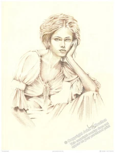 JOHN D MOULTON “The Thinker” Signed Print : Pencil Drawing : Portrait Art Print - Picture 1 of 2