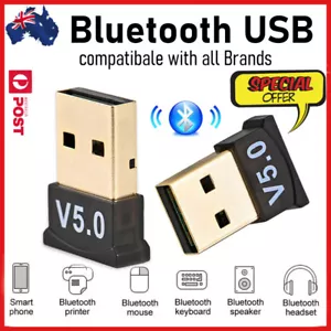 Mini Wireless Bluetooth V5.0 USB Dongle Adaptor For PC Desktop Computer Au - Foto 1 di 9