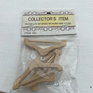 DOLLHOUSE MINIATURE WOOD CLOTHES HANGERS - Picture 1 of 3