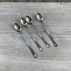 Vintage Antique Oneida Silversmiths Iced Tea Spoons Set of 4 Coffee Spoons - Picture 1 of 16
