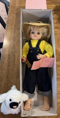 Muñeca Brinns Boy Little Boy 1988 vintage porcelana azul y torso suave con etiqueta colgante Foto 1 de 4