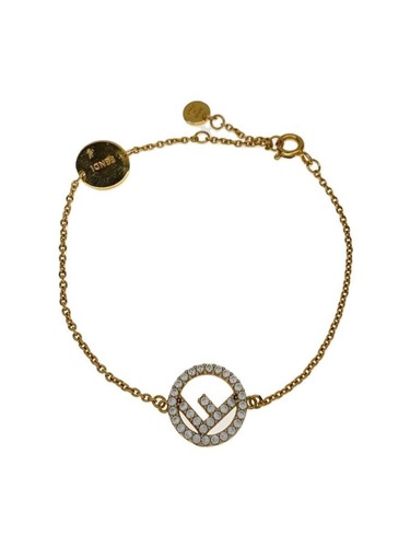 Bracciale donna FENDI oro con strass placcato F IS