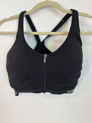 Victoria's Secret Sports Bra Knockout Front Close Underwire Support 32DDD Black - Image 1 of 4