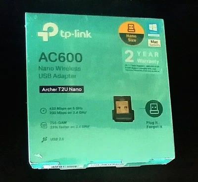 TP-LINK NANO WIRELESS DUAL BAND MINI USB ADAPTER - ARCHERT2U - AC600 - SEALED - Image 1 of 3
