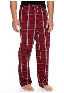 Saddlebred Cranberry Plaid Yarn Dyed Knit Woven Lounge/Sleep Pants w/Pockets, XL