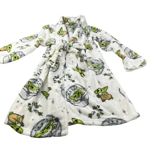 Disney Star Wars Child's Size Small 6-6X Robe Baby Yoda White New With Tags - Picture 1 of 13
