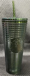 Starbucks 2021 Tumbler 24 oz Studded DARK GREEN Jeweled Venti mit Strohhalm IN7335T - Bild 1 von 10