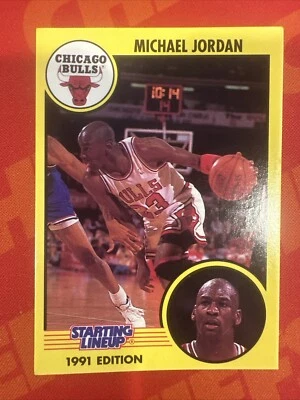 1991 KENNER NBA MICHAEL JORDAN STARTING LINEUP CARD DRIBBLING - Image 1 of 2