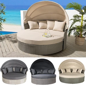 Sonneninsel PLAYA LIVING - 165cm - FARBWAHL - Polyrattan - Kissen - wetterfest - Bild 1 von 37